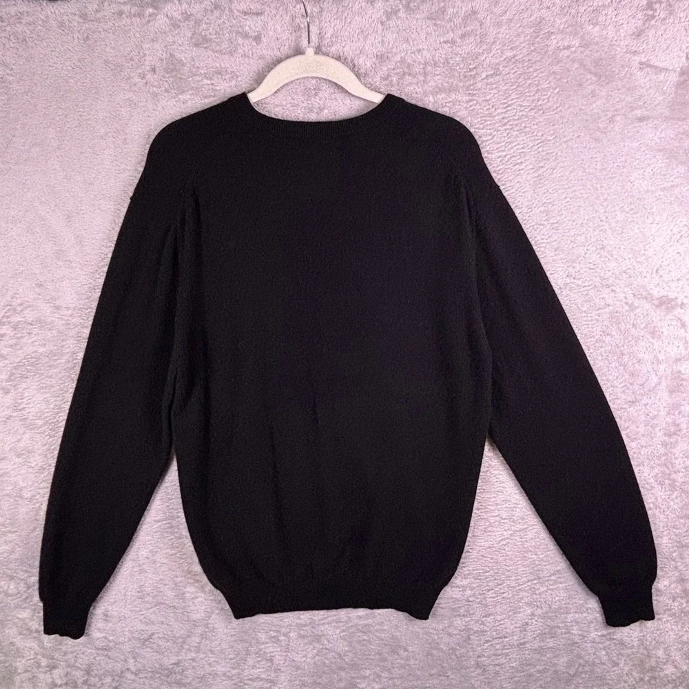 Neiman Marcus Mens Sweater XL Black Cloud Cashmere‎ V-Neck Luxury Pullover
